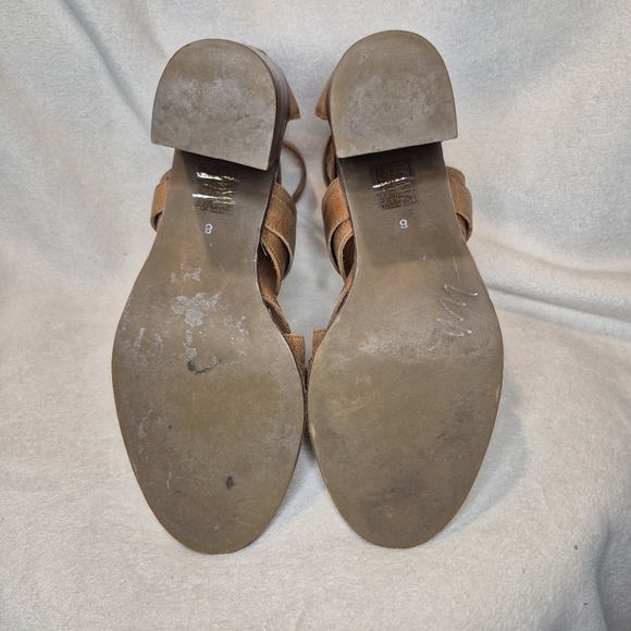 Free People X Jeffrey Campbell Asher Distressed Leather Stack Heel Sandal SIZE 8 - Picture 8 of 11